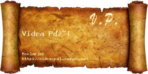 Vidra Pál névjegykártya